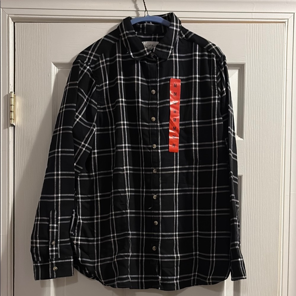 JACHS Girlfriend New York women's Black & White Plaid  NWT